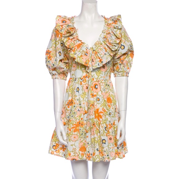 Cleobella Floral Ruffle Mini Dress size small - Picture 4 of 7